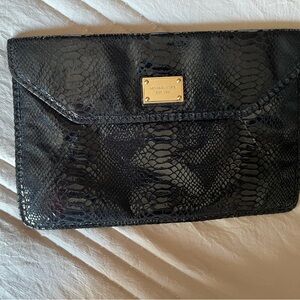 Michael Kors Black Textured Clutch